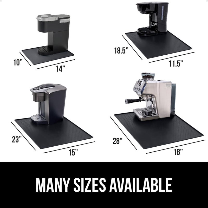 GORILLA GRIP Silicone Coffee Mat, Espresso Machine Bar Accessories, Keep Kitchen Counters Clean, Stays in Place, Waterproof and Heat Resistant Dish Drying Mats, Home Decor Essentials, 10x14, Black - Image 5