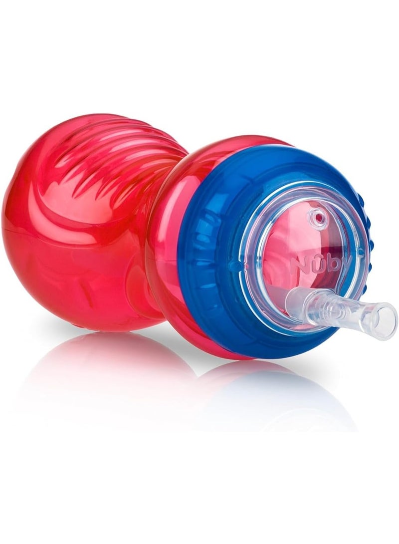 Nuby No-Spill Sippy Cup with Flex Straw for Boys - (3-Pack) 10-Ounce Bottles - Training Sippy Cups for Toddlers 12+ Months - Image 5