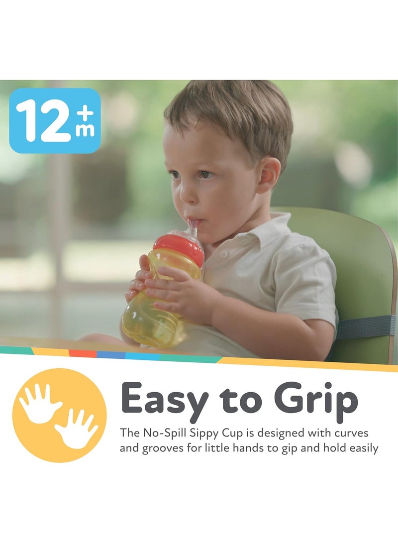Nuby No-Spill Sippy Cup with Flex Straw for Boys - (3-Pack) 10-Ounce Bottles - Training Sippy Cups for Toddlers 12+ Months - Image 3
