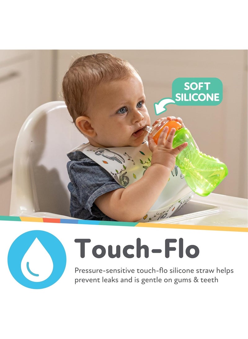 Nuby No-Spill Sippy Cup with Flex Straw for Boys - (3-Pack) 10-Ounce Bottles - Training Sippy Cups for Toddlers 12+ Months - Image 4