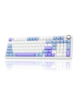 AULA F99 Pro Wireless Mechanical Keyboard with Knob,Tri-Mode BT5.0/USB-C/2.4GHz Hot Swappable Keyboard,Pre-lubed Switches,Gasket Structure,RGB Backlit Computer Gaming Keyboard (White&Blue&Purple - Greywoodshaft V3) - pzsku/Z7A802CE5773391D252E5Z/45/_/1739185396/19274a31-53bf-456e-b106-23ec6933ad5a