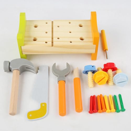 RITHVI STORE - Wooden Tool Kit for Kids | Pretend Play Construction Toy Set | STEM Educational Mechanic Toy for Boys & Girls Ages 3-8 | Montessori Toy (Nut Table) - Image 4