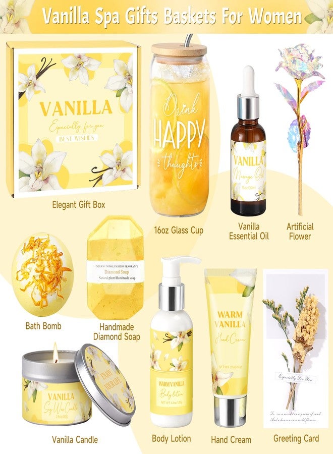 GiftPeak Birthday Gifts for Women, Relaxing Spa Gift Baskets for Women, Warm Vanilla Self Care Package Gifts, Mothers Day Bath and Body Inspirational Gift Set for Mom, Her, Wife, Best Friend, Sister, Coworker - Image 2