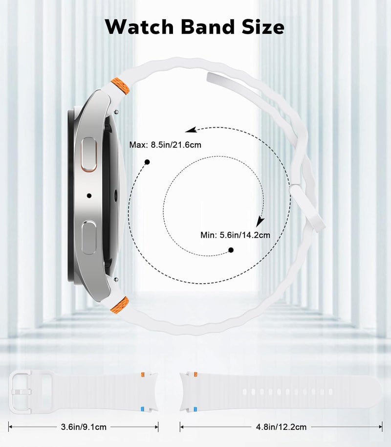 MoKo Sport Band Compatible with Samsung Galaxy Watch 7 FE 6 5 4 Band 40mm 44mm/Watch 6 4 Classic Band 43mm 47mm 42mm 46mm/Watch 5 Pro Band 45mm, No Gap Soft Silicone Bands for Women Men - Image 5