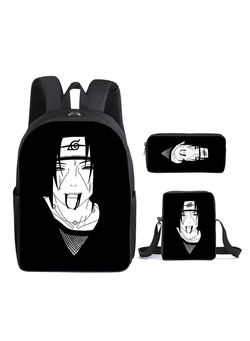 Naruto Cartoon Anime Student Backpack Three-Piece Set 29*42*16cm