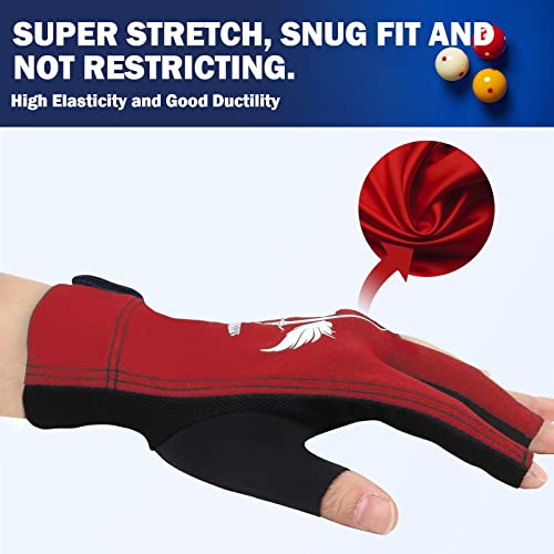 ANIMSWORD Breathable and Comfortable Billiard Pool Gloves Fits on Left Hand or Right Hand 3 Finger for Snooker Cue Sport Glove. - Image 4