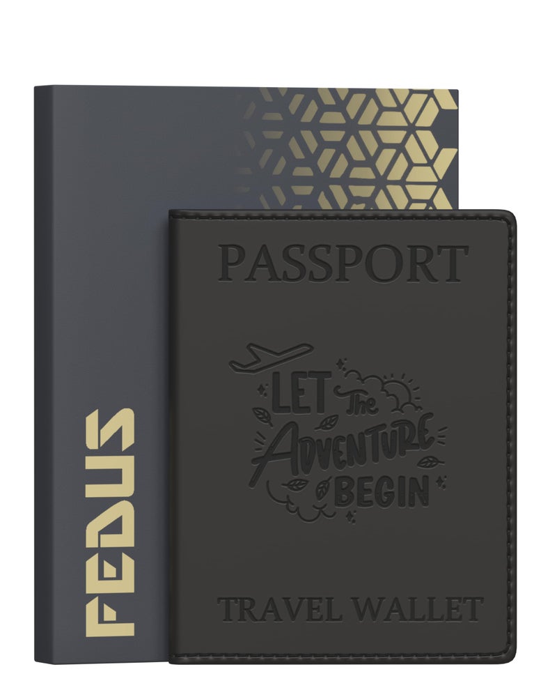 FEDUS Faux Leather Premium Passport Holder for Men and Women Passport Cover Case Wallet with Credit/Debit Card, RFID Protected Travel Document Accessories Organiser - Image 1