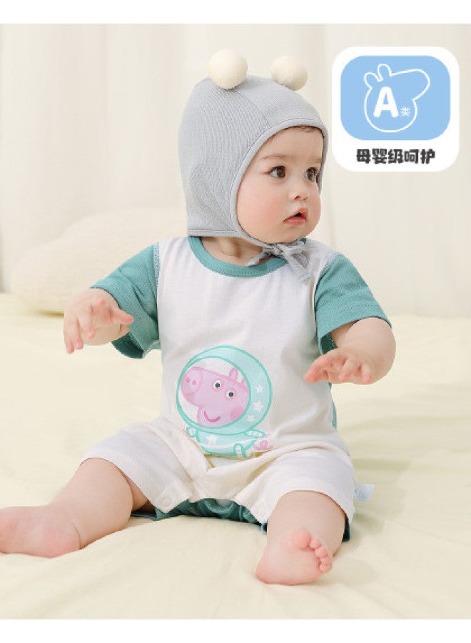 Peppa Pig بدلة قطنية رقيقة وقابلة للتنفس بأكمام قصيرة لصيف 2025 للأطفال والرضع - Image 1