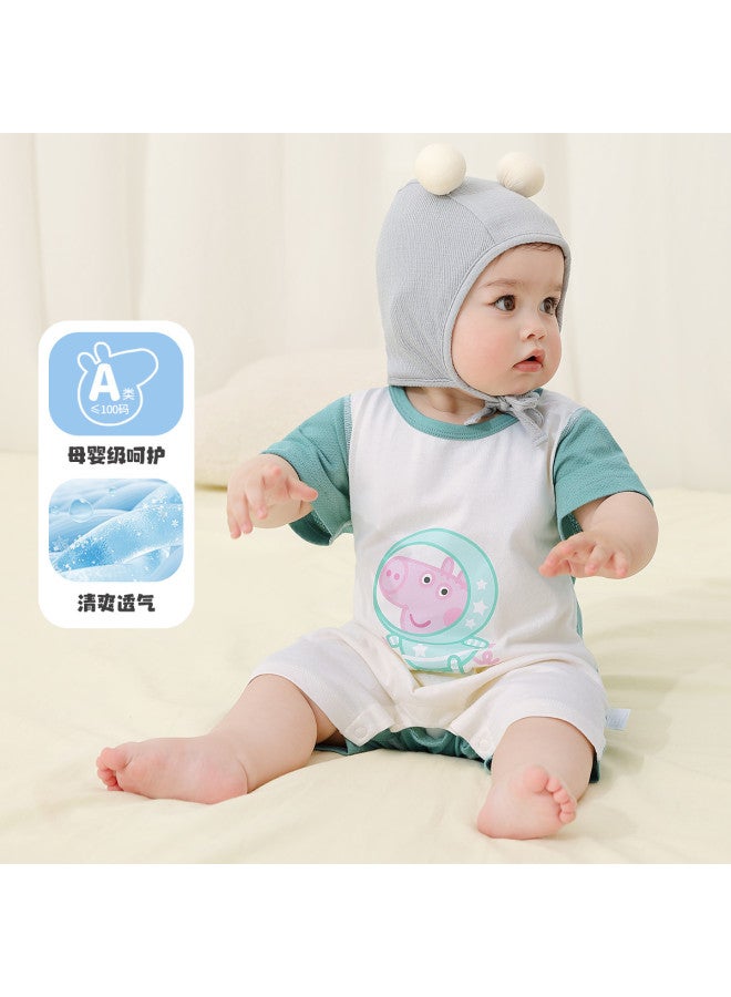 Peppa Pig بدلة قطنية رقيقة وقابلة للتنفس بأكمام قصيرة لصيف 2025 للأطفال والرضع - Image 2