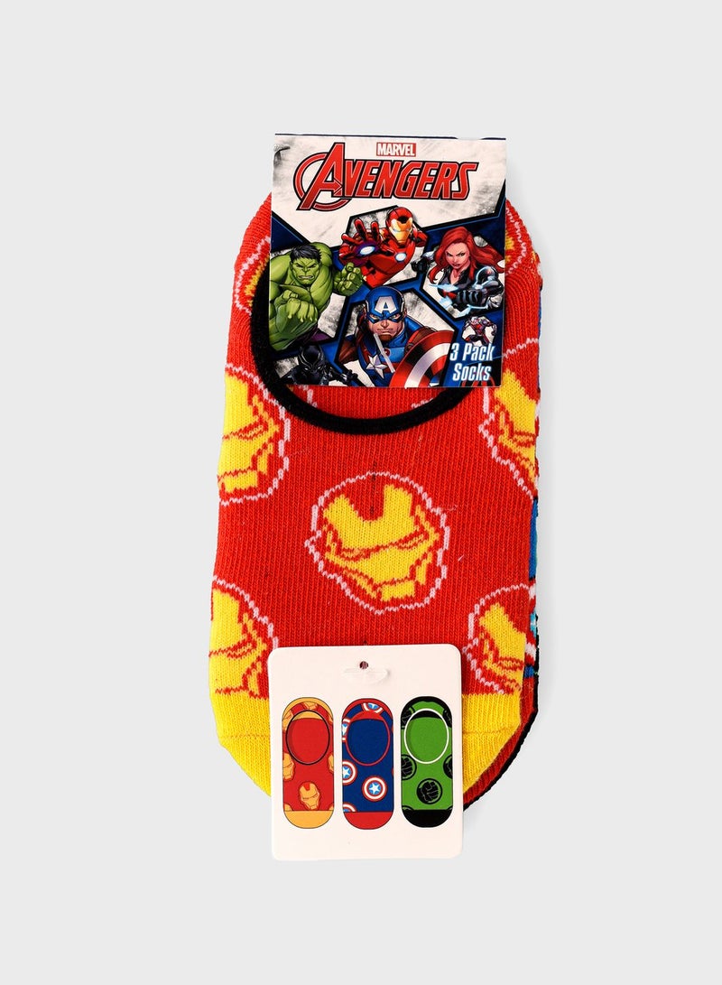 MARVEL Kids 3 Pack Avengers No Show Socks - Image 4