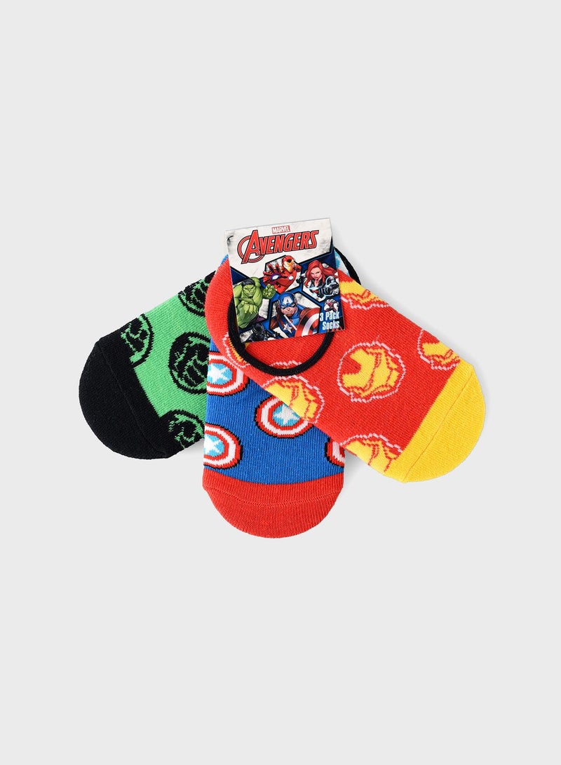 MARVEL Kids 3 Pack Avengers No Show Socks - Image 3
