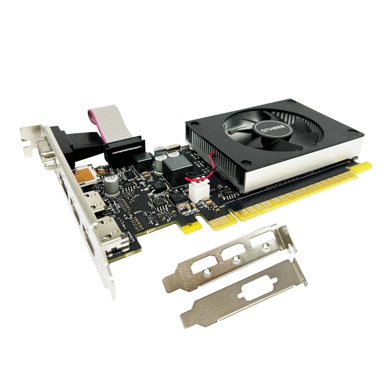 QTHREE GeForce GT 730 4GB Graphics Card,2X HDMI, DP,VGA,DDR3,64 Bit,Low Profile Video Card for PC,Computer GPU,PCI Express X8,SFF,DirectX 12,Support Winows 11 - Image 1