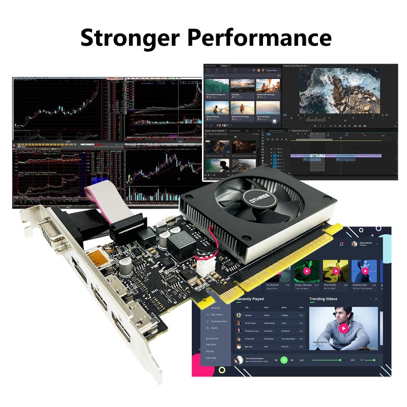 QTHREE GeForce GT 730 4GB Graphics Card,2X HDMI, DP,VGA,DDR3,64 Bit,Low Profile Video Card for PC,Computer GPU,PCI Express X8,SFF,DirectX 12,Support Winows 11 - Image 5