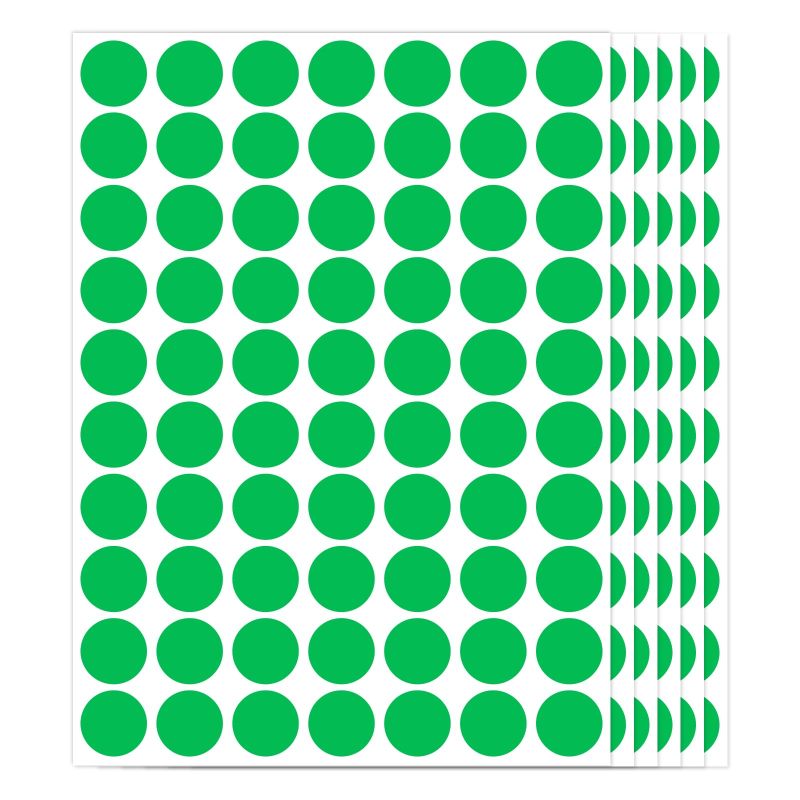 Green Circular Stickers 19mm - Color Coding Labels for Office Organization Supplies - Image 1