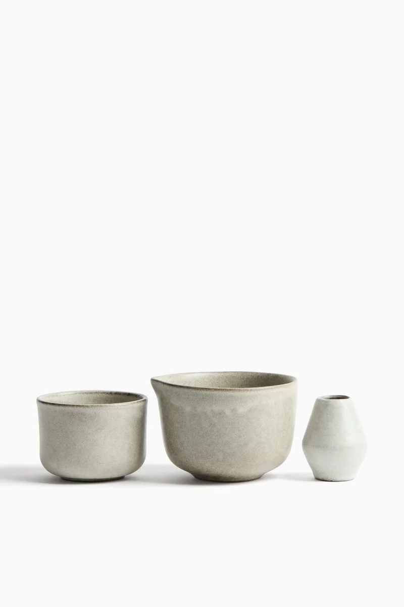 H&M Stoneware matcha set