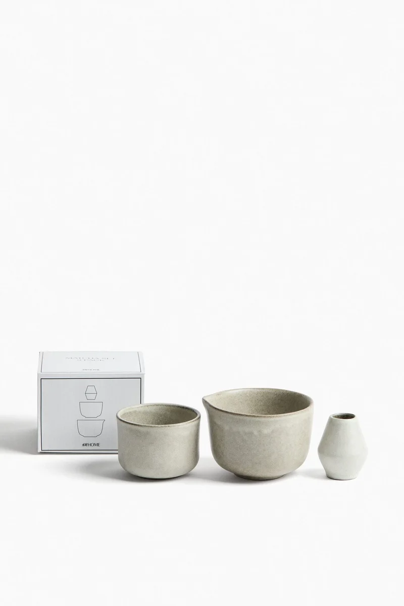 H&M Stoneware matcha set