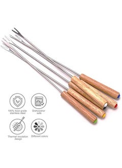 6-Piece Stainless Steel Fondue Forks Set, 9.5-Inch Cheese Sticks with Wooden Handle - Heat Resistant for Chocolate Fountain, Cheese Fondue, Roasting Marshmallows, and Fruits - pzsku/Z7A80A1E43D64A7A6DC93Z/45/_/1740726590/7fc90479-c09f-4107-93d7-3beb12fad32e