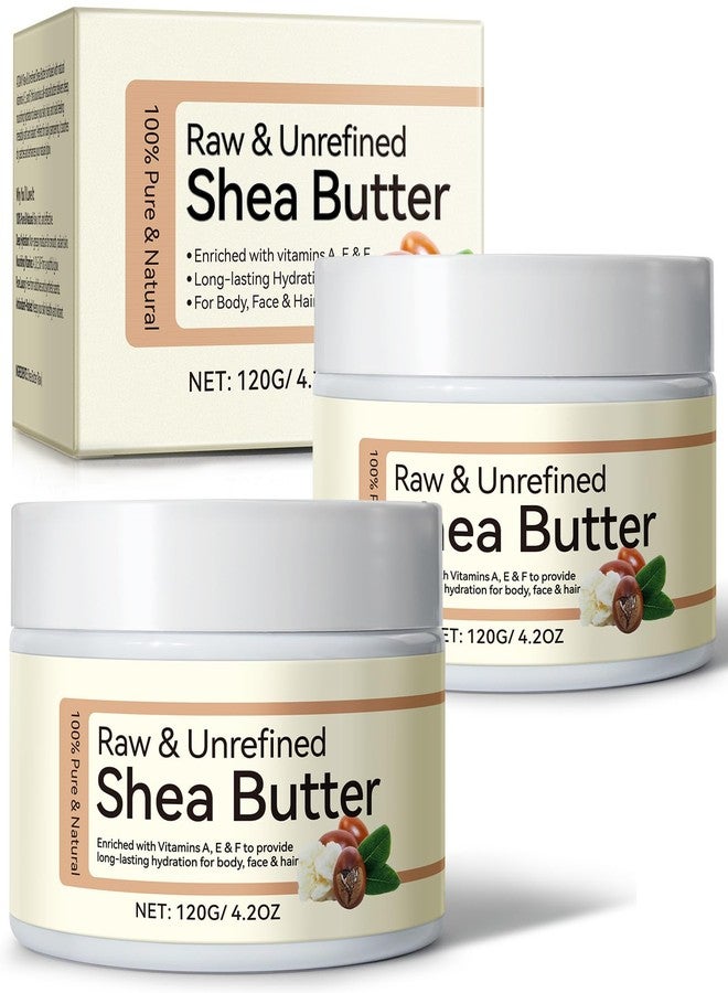 Rulviou 2 Pack Shea Butter Raw Organic,Pure Shea Butter Unrefined for Skin and Hair Moisturizing - 100% Natural Vitamin A, E & F - Image 1