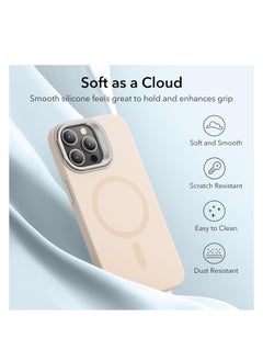 ESR ESR for iPhone 15 Pro Max Case Silicone Case with Stand, Compatible with MagSafe, Built-In Camera Stash Stand, Magnetic Phone Case for iPhone 15 Pro Max, Cloud Series, Light Tan  - Image 5