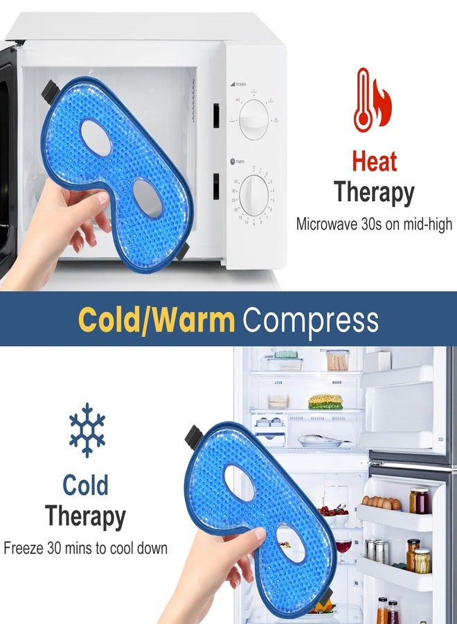 BeeVines Gel Eye Mask, 2 Pack XL Jumbo Size Cooling Ice Masks for Puffy Eyes for Men & Women, Cold & Warm Compress for Post Surgery, Puffiness, Allergies, Sinuses & Migraines Treatment(Navy Blue) - Image 5