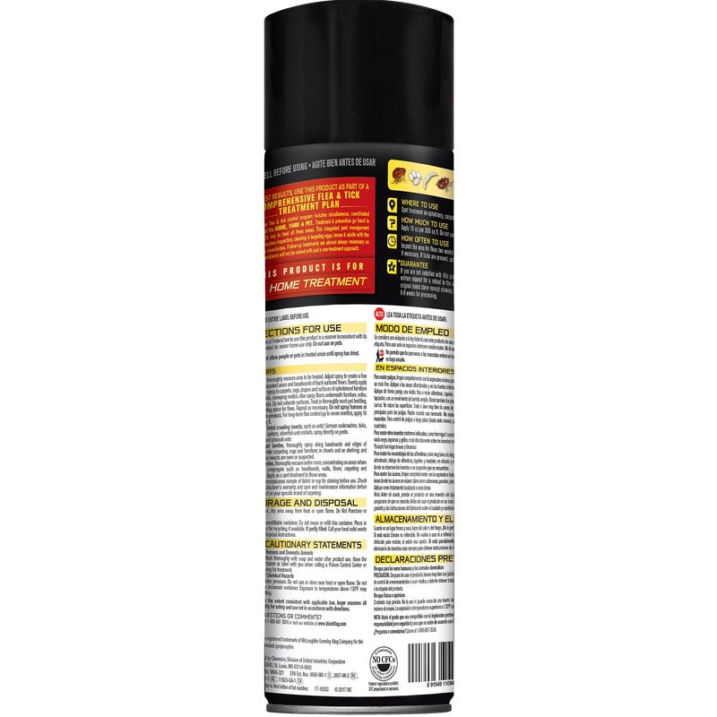 Black Flag Flea & Tick Killer for Upholstery & Pet Bedding Aerosol, 16-Ounce - Image 2