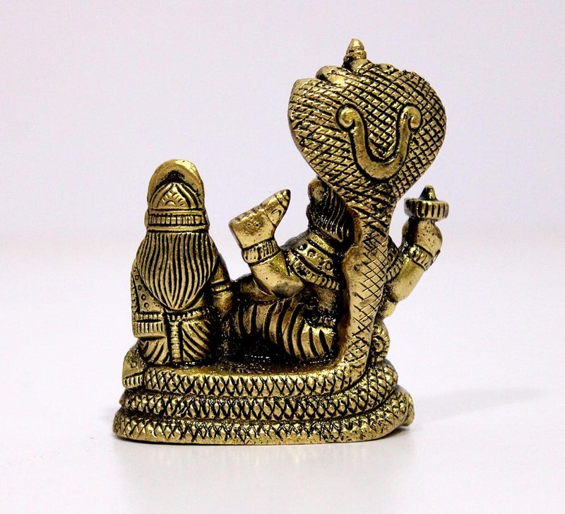 ESPLANADE Brass Vishnu Laxmi in Ksheer Sagar Lakshmi Narayan Murti Idol Statue Sculpture Golden 31 Inches - Image 5