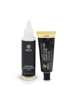 PARALLEL PRODUCTS Parallel Products - Luxe Color (Black) - Cream Hair Dye - 25mL - Tint for Professional Spot Coloring - With Cream Developer, Mixing Dish and Application Brush - Covers Grey Hair - Root Touch Up  - Image 2