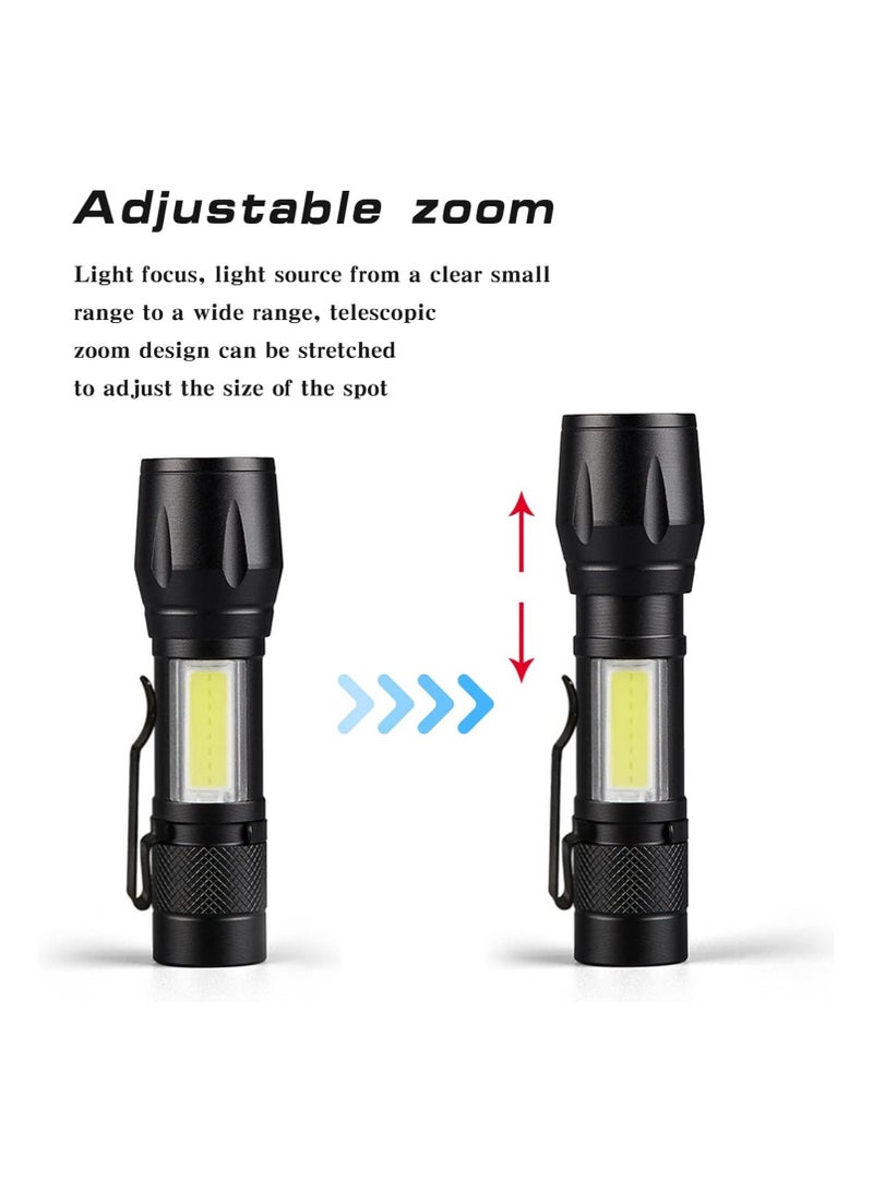 NEIYIDAREN Flashlight USB Rechargeable High Lumens: Zoomable Flashlights with Cob Sidelights, Led Flashlight with Telescopic Function, Waterproof Handheld... - Image 5