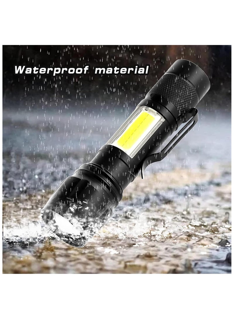 NEIYIDAREN Flashlight USB Rechargeable High Lumens: Zoomable Flashlights with Cob Sidelights, Led Flashlight with Telescopic Function, Waterproof Handheld... - Image 4