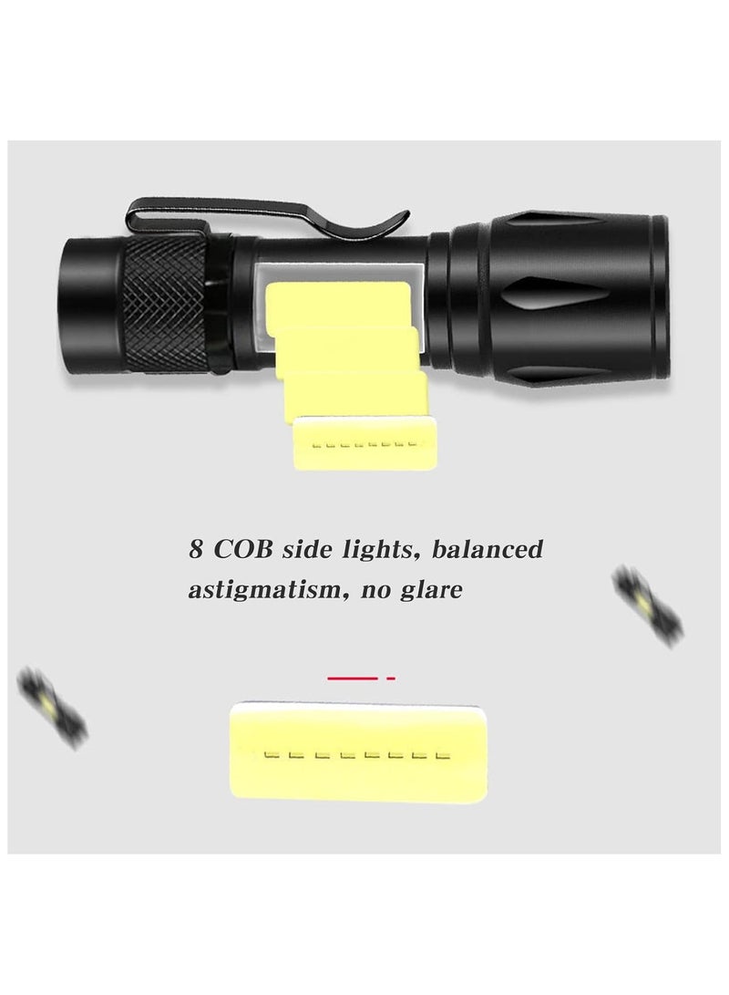 NEIYIDAREN Flashlight USB Rechargeable High Lumens: Zoomable Flashlights with Cob Sidelights, Led Flashlight with Telescopic Function, Waterproof Handheld... - Image 3