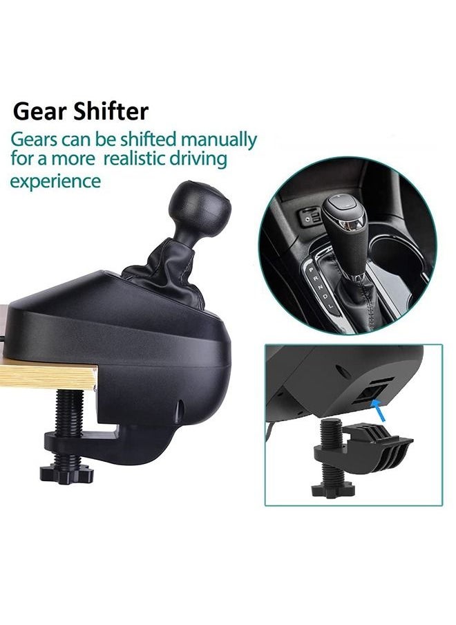 DOYO - Gaming Racing Wheel with Pedals Paddle and Gear Shifter, 270 Degree, LED Light, Built in Video Speaker, Vibration Feedback Steering Wheels for PC, PS3, Switch, Android TV - Image 1