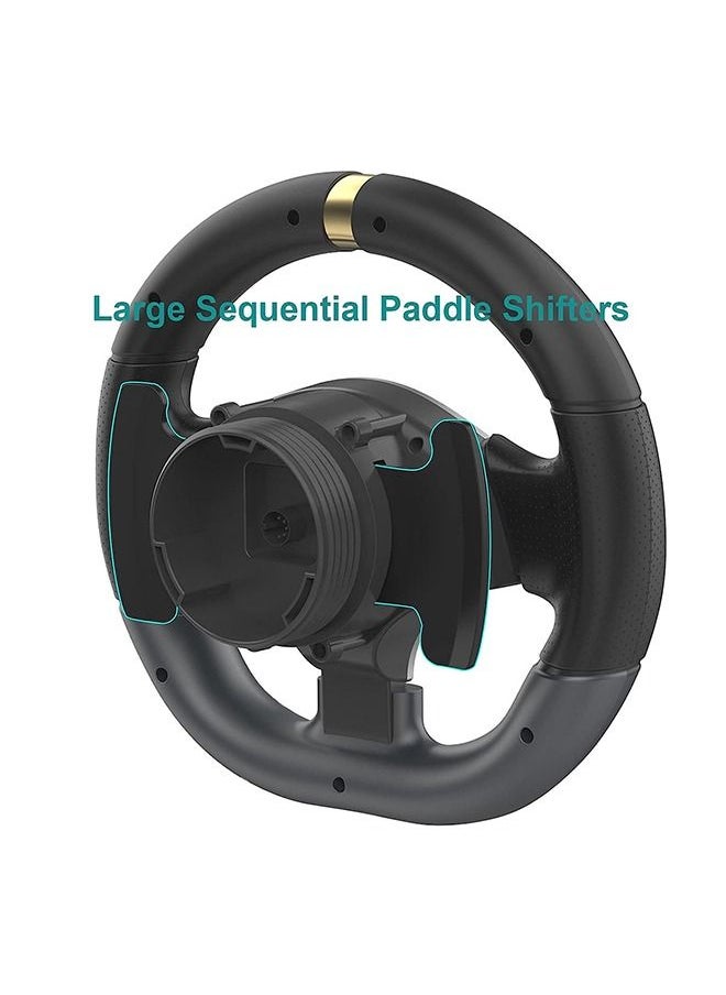DOYO - Gaming Racing Wheel with Pedals Paddle and Gear Shifter, 270 Degree, LED Light, Built in Video Speaker, Vibration Feedback Steering Wheels for PC, PS3, Switch, Android TV - Image 1