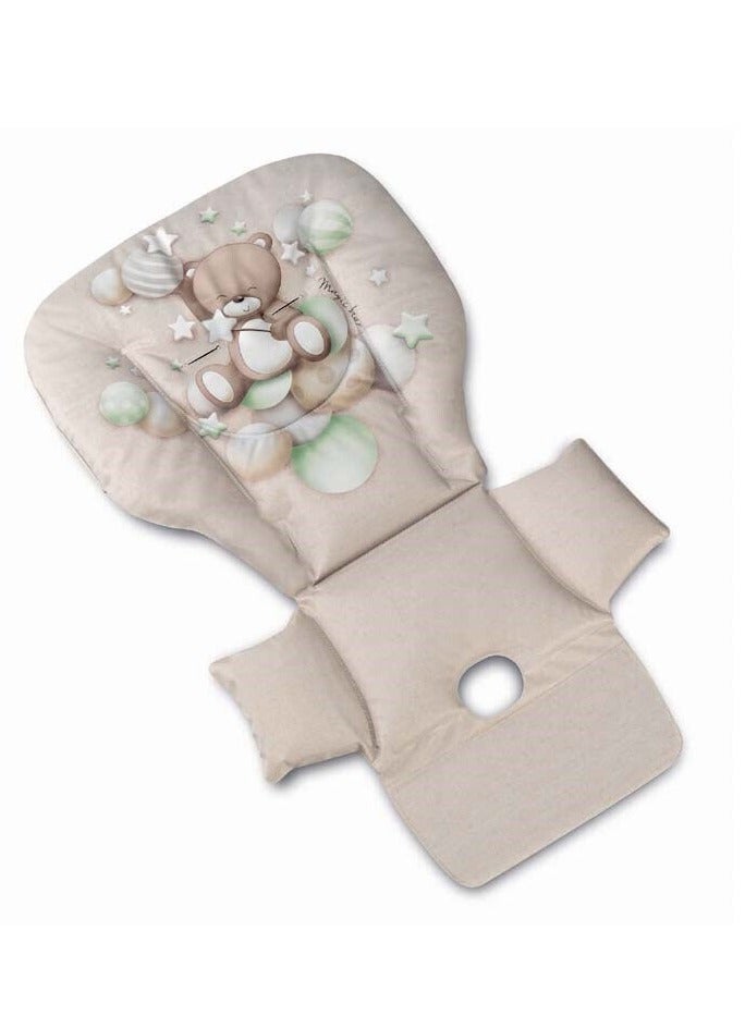 Cam كرسي كام بيبي العالي ميني بلس، دب الفقاعات، كرسي تغذية، صينية قابلة للإزالة، من 0 إلى 36 شهرًا، صنع في إيطاليا، مريح، بطانة ناعمة، سهل التنظيف، 6 ارتفاعات، 3 أوضاع لمسند الظهر - Image 3