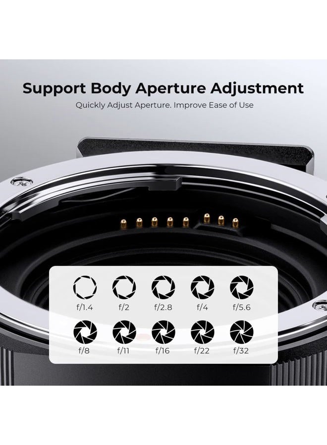 K&F Concept EF/EF-S to EOS M Electronic Lens Adapter, K&F Concept Auto Focus Lens Mount Adapter Ring Compatible for Canon EF EF-S Mount Lens to EOS M Mount Cameras - Image 5