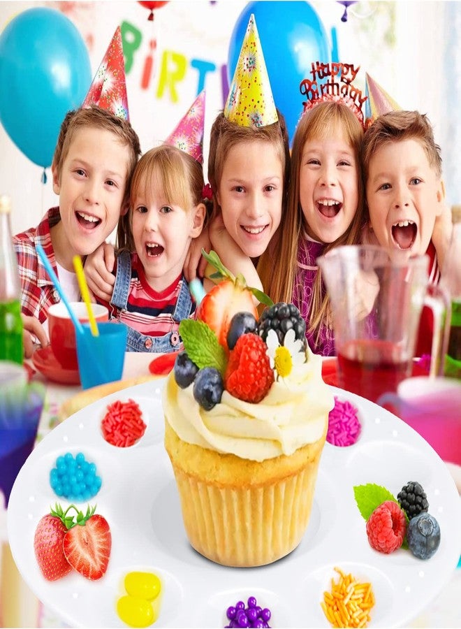 AIERSA Cupcake Decorating Plates for Kids Party, Kids Cupcake Holder Decorating Tray with 10 Wells for Dessert Sprinkles, Kids Birthday Party Supplies(Set of 10) - Image 4