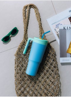 Gravit 1200ml Insulated Tumbler with FlowState Lid and Straw - Portable Quencher Travel Water Bottle with Fruit Infuser - Ideal for Cold Water, Iced Tea, Coffee, Smoothies for Gym (Blue)  - Image 1