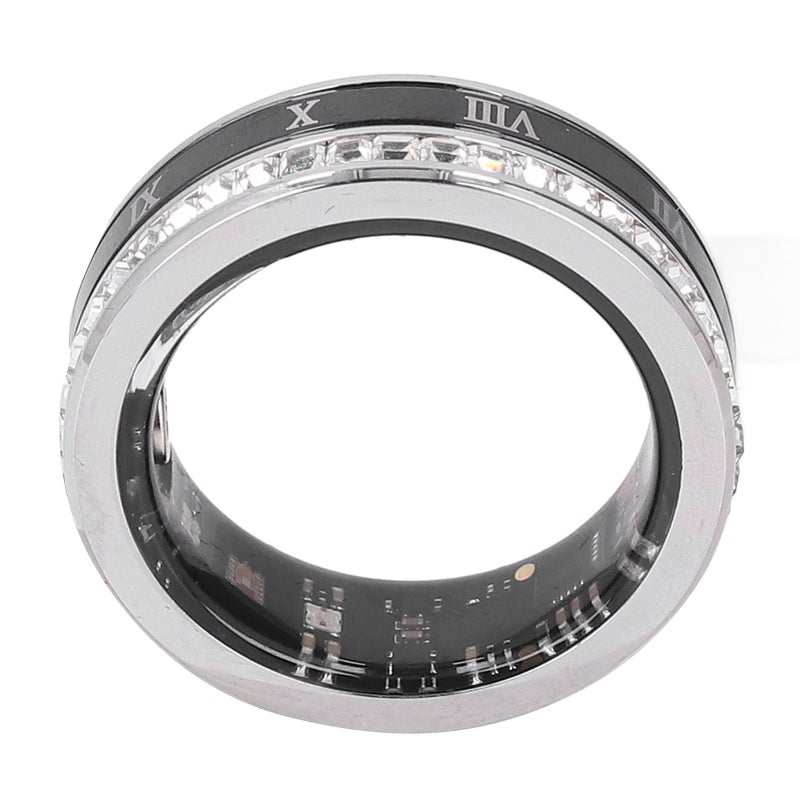 Smart Ring Ti Steel BT IP68 Water Resistant Step Counting Magnetic Charging Fitness Ring for Home Outdoor Activities Silver Size 8 18.1mm / 0.71in ID - Image 4
