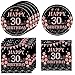 KHAIVI 40 Pcs 30th Birthday Decorations for Her WomenVintage Rose Gold 1996 30 Years Old Birthday Party Decorations Disposable Tableware Kit 30th Birthday Paper Plates and Napkins Set for Girl Ladies Women - Image 3