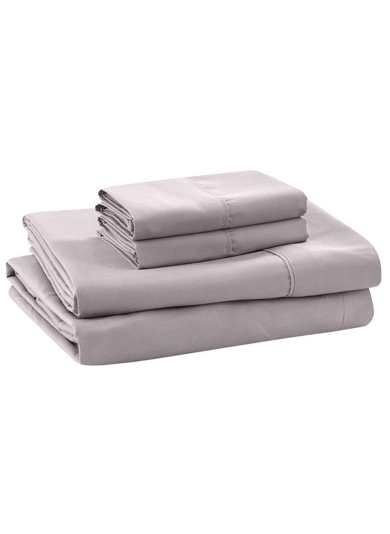 Modern Threads Modern Threads 100% Microfiber Solid Bedsheet Set | Premium Soft Bed Cover | Deep Pocket Elastic Fitted Sheet, Flat Sheet & 2 Pillowcases (Dusty Mauve, Queen)  - Image 2