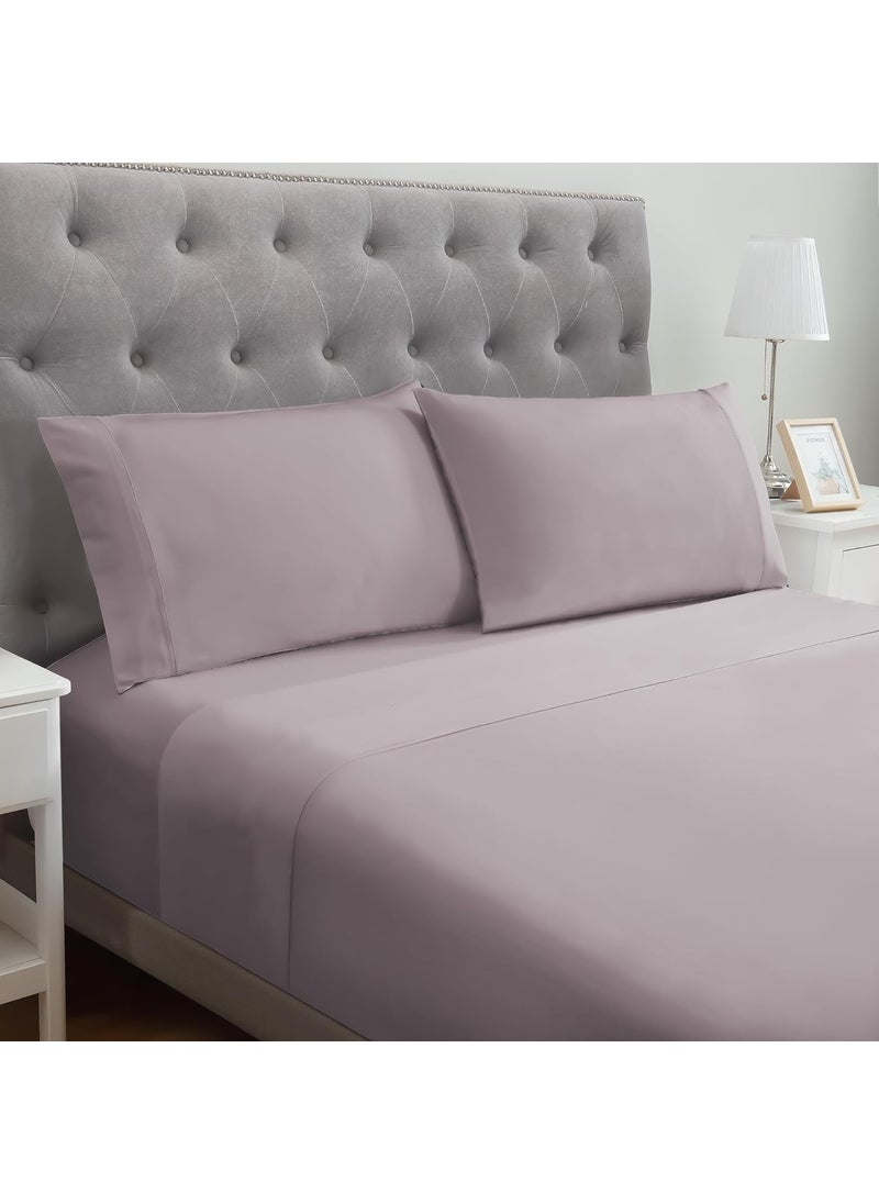 Modern Threads Modern Threads 100% Microfiber Solid Bedsheet Set | Premium Soft Bed Cover | Deep Pocket Elastic Fitted Sheet, Flat Sheet & 2 Pillowcases (Dusty Mauve, Queen)  - Image 1