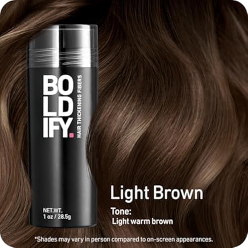 BOLDIFY Hair Fibers 285g Fill In Thinning and Fine Hair for an Instantly Fuller Thicker Look 14 Shades for Women Men Light Brown - Image 3