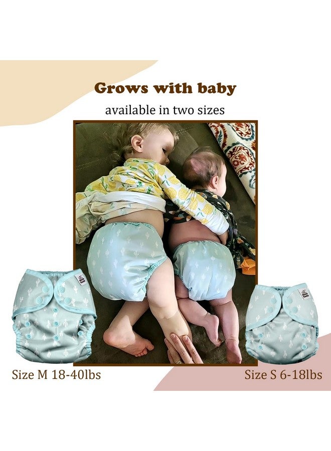 ماما كوالا أغطية حفاضات قماشية قابلة لإعادة الاستخدام وقابلة للتعديل من ماما كوالا مع حزام مزدوج للبنات والأولاد، إغلاق سريع، مقاس متوسط (بسيط نيوترالز) - Image 4