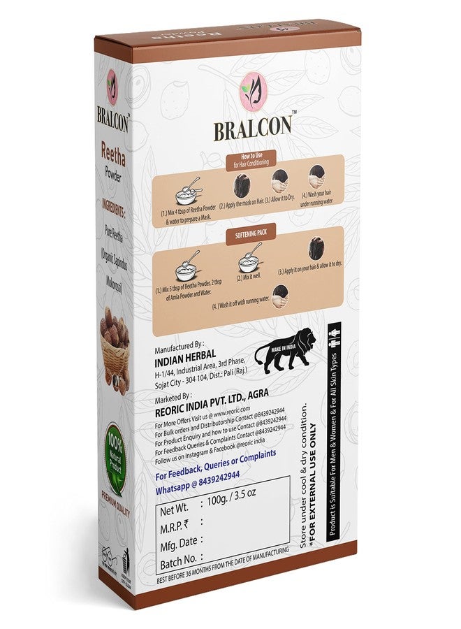 BRALCON Organic Amla Powder, Reetha Powder, Shikakai Powder Combo -300g (100g x 3 Pack)|Reetha Powder, Shikakai Powder for Hair Growth,Hair Conditioner & Cleanser|Amla Powder for Hair Care & Skin Care - Image 5