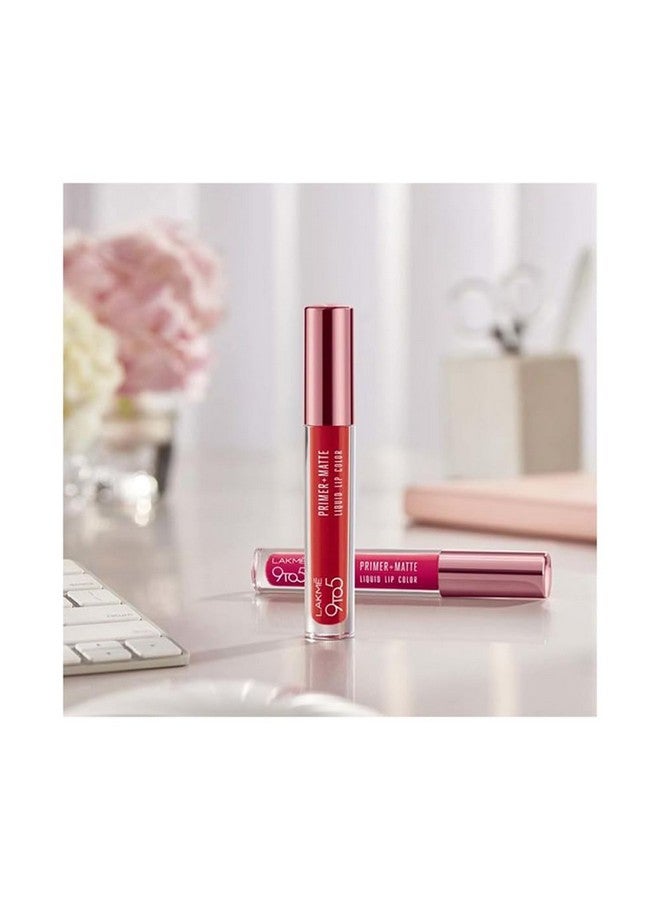 LAKME 9To5 Primer + Matte Liquid Lip Color Mb1 Hustling Nude  - Image 5