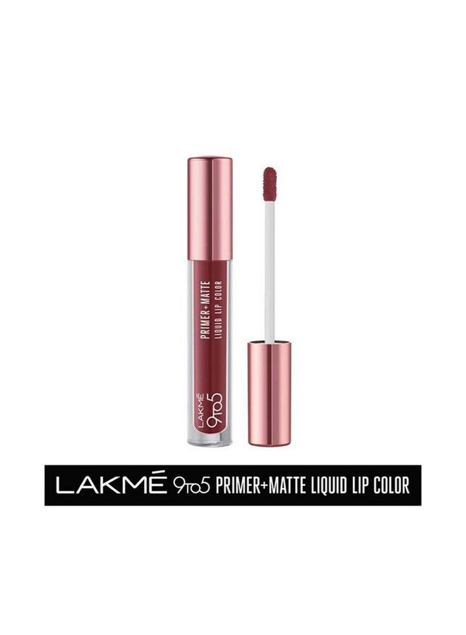 LAKME 9To5 Primer + Matte Liquid Lip Color Mb1 Hustling Nude  - Image 2