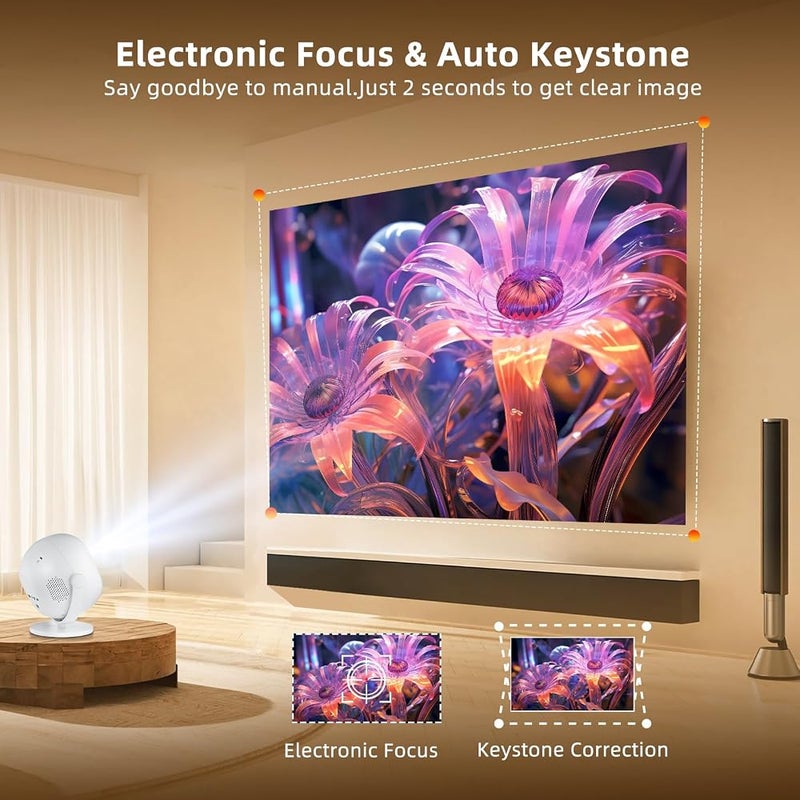 Salange P360 Smart Home Projector, Native 1080P 4K Support,Built-in Apps - Image 4