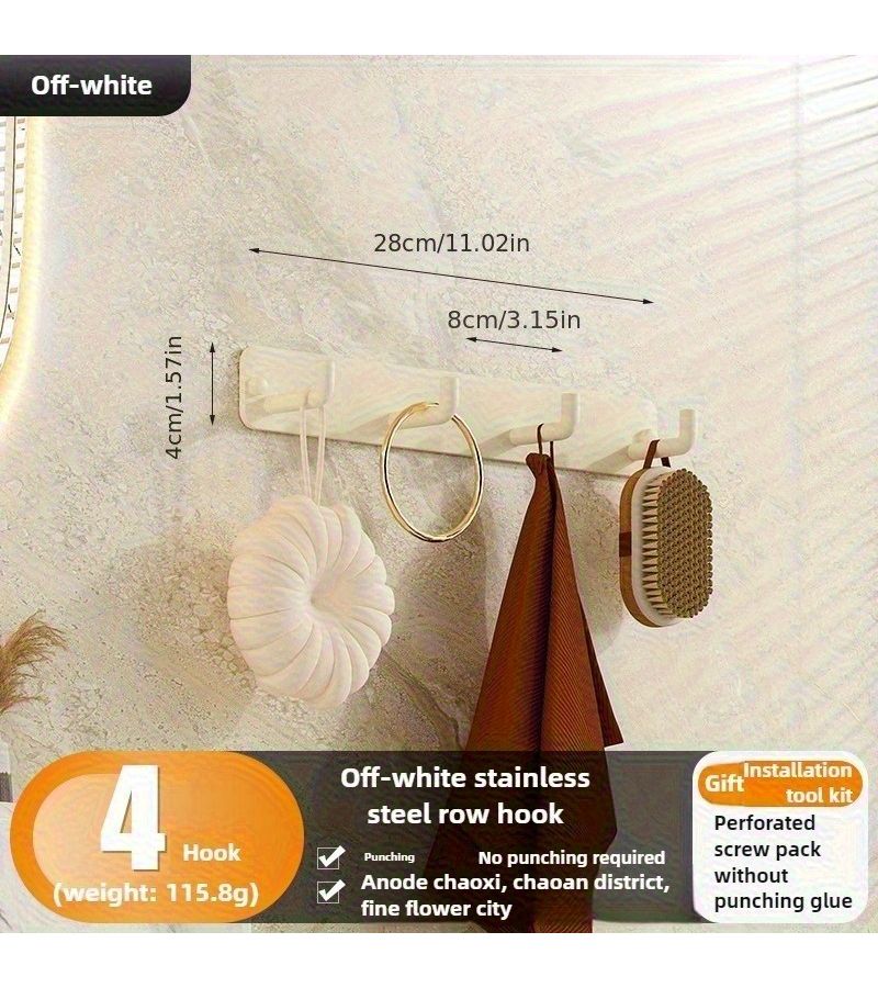 Sand Black 5 Hooks Utility Wall Hanger for Clothes Storage Organizer - Image 4