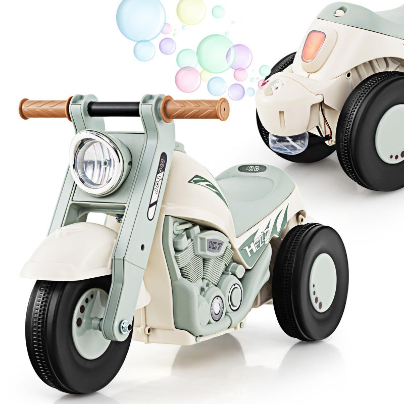 OLAKIDS Ride on Push Car FoottoFloor Sliding Car for Toddlers Kids Motorcycle with Bubble Maker Music 3 Wheels Ride on Toys Gift for Boys Girls Aged 35 Years Beige - Image 3