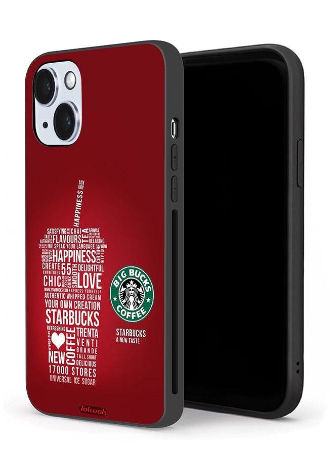 Tolwak Apple iPhone 14 Protective Case Coffee Sticker - Image 1