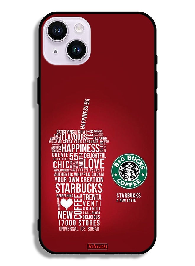 Tolwak Apple iPhone 14 Protective Case Coffee Sticker - Image 2